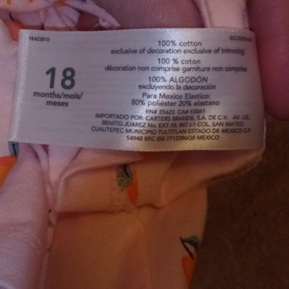 *HP* Carter's NWT Baby Girls Pink Peach Romper 18 m 🍑 - Picture 6 of 6